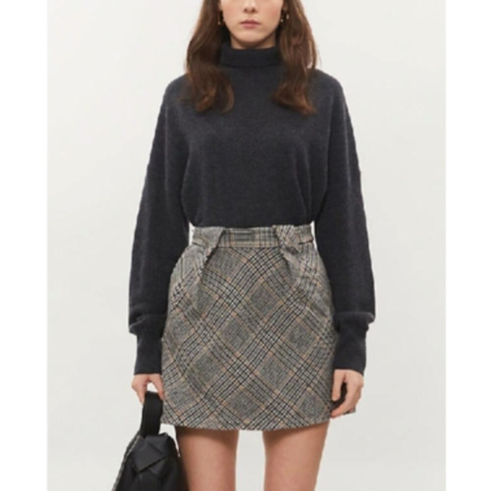 Samsoe Samsoe NEW Intermix Blesa Skirt wool plaid mini Large academia preppy